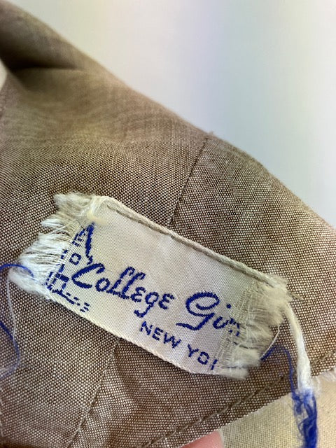 Original 1940’s Beautiful Colour Block dress - Brown and Fawn