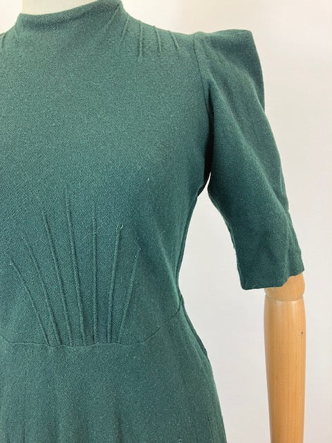 Original spectacular 2pc Dress & Jacket set - in Forest green