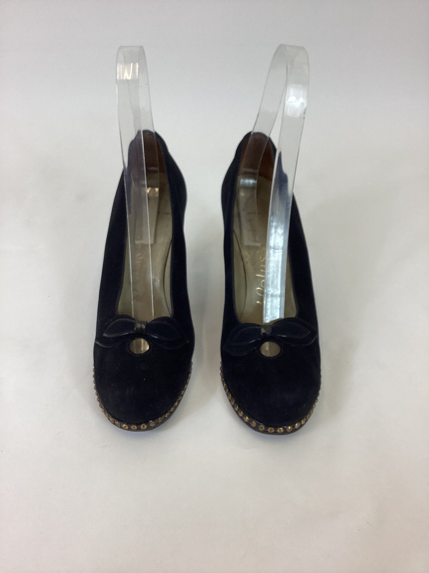 Original 1940’s Fabulous Suede Studded Shoes - Black