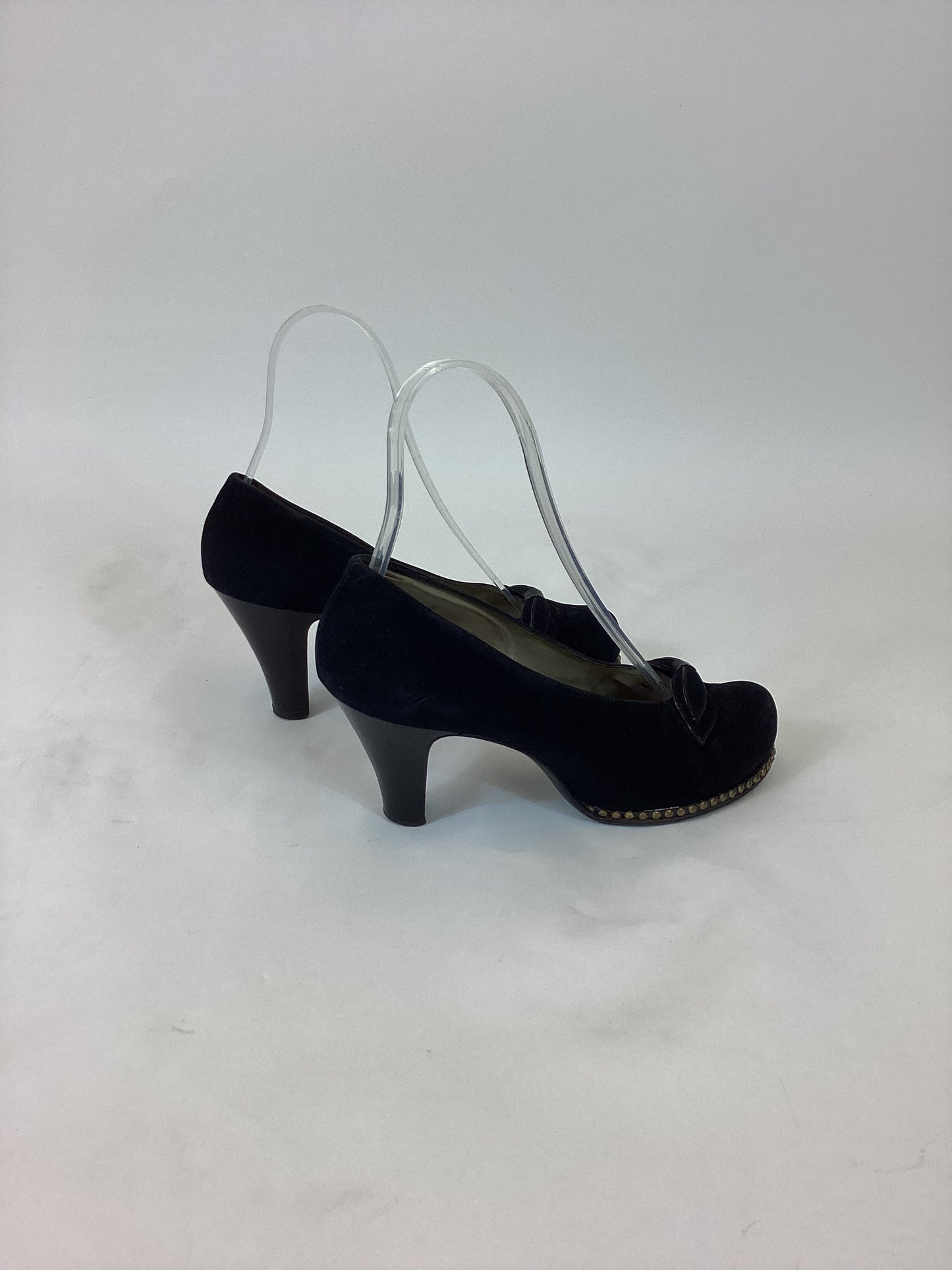 Original 1940’s Fabulous Suede Studded Shoes - Black