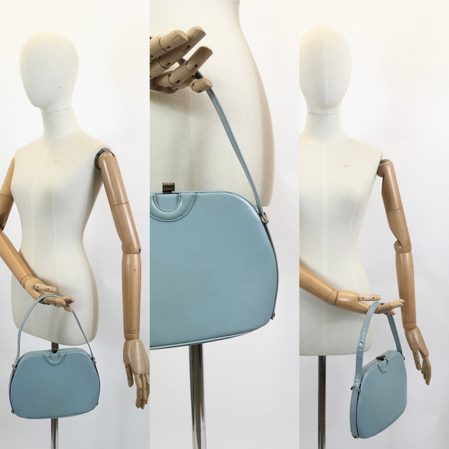 Original 1950's Single Handled Handbag - in palest of blues.