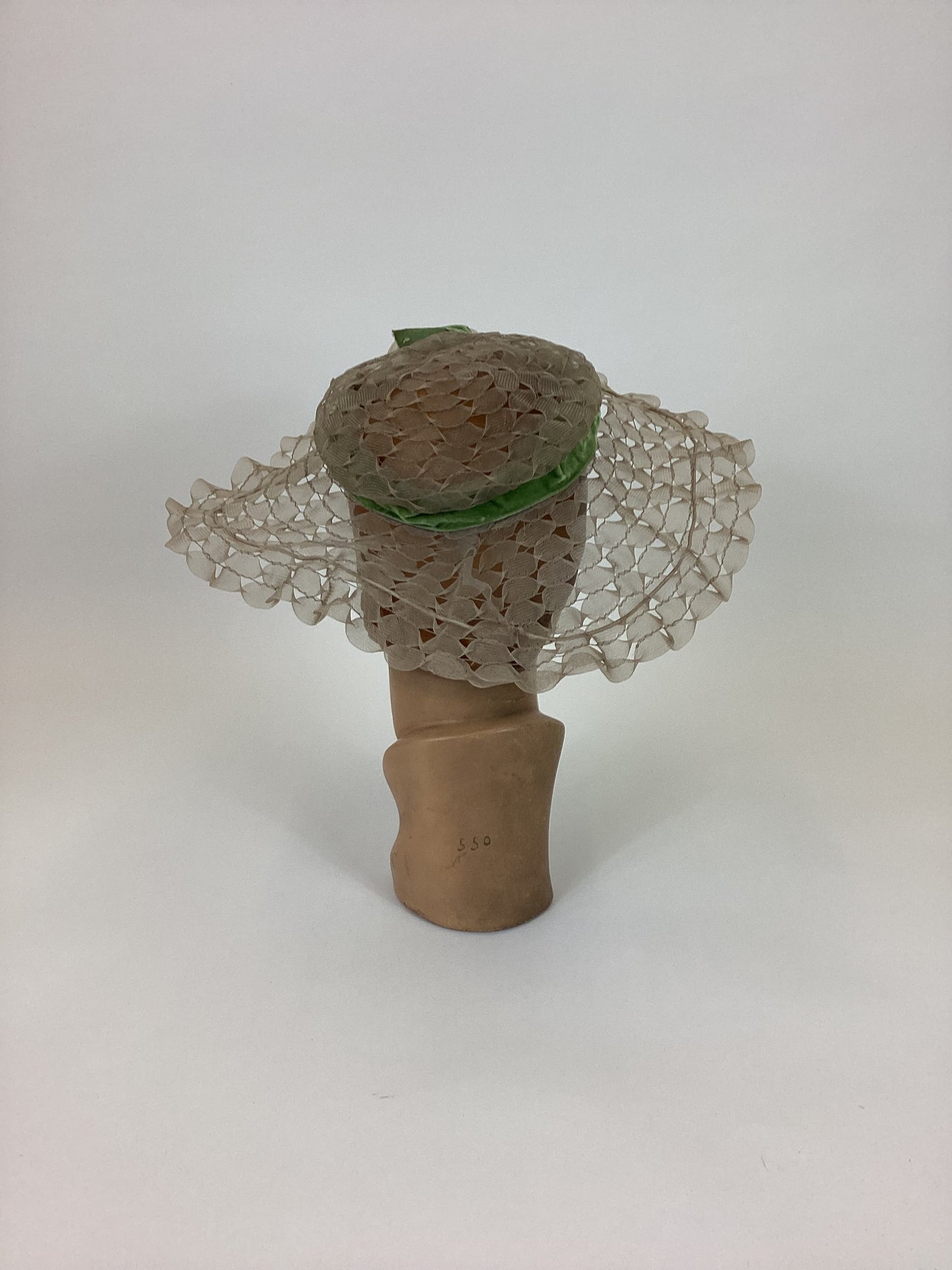 Original 1910's Amazing Edwardian Hat - in palest of pale green