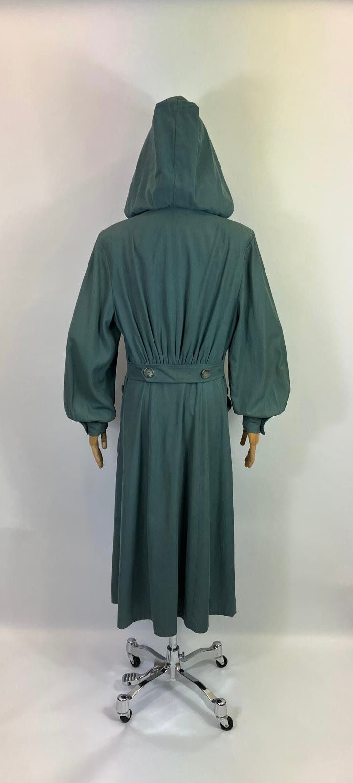 Original 1940’s RARE Amazing Hooded Rain Coat - in Airforce Blue