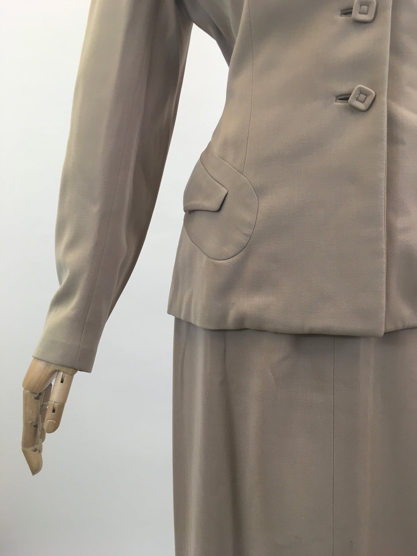 Original 1940’s Longline 2pc Suit - Soft Fawn