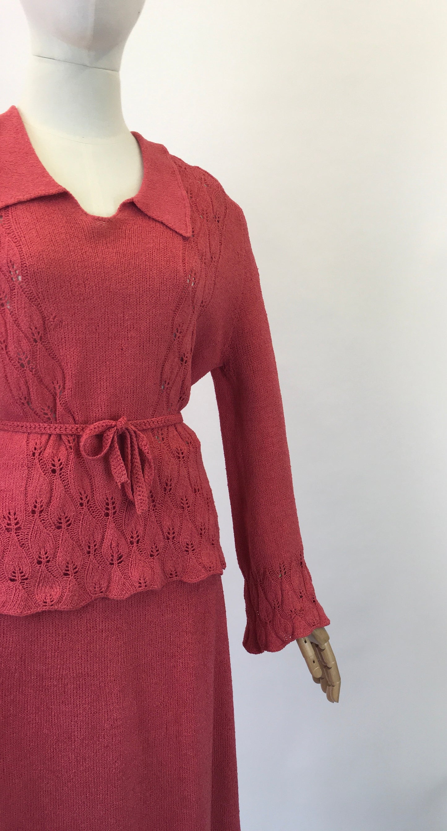 Original late 30's 3pc Knit Set - in Gorgeous Salmon