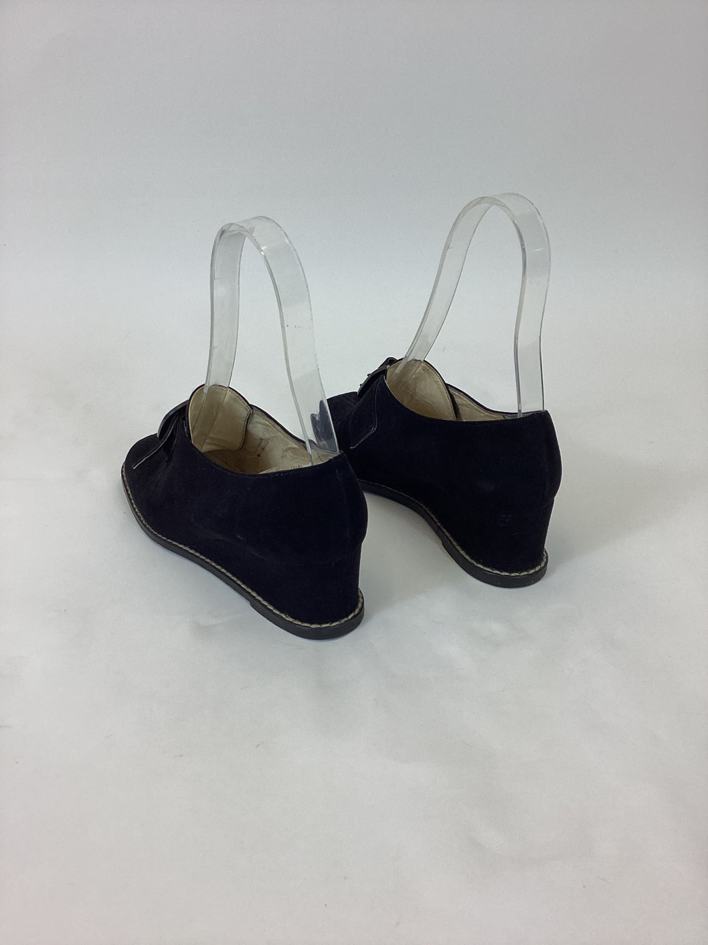 Original 1940’s Gorgeous Wedge Shoes - Black Suede
