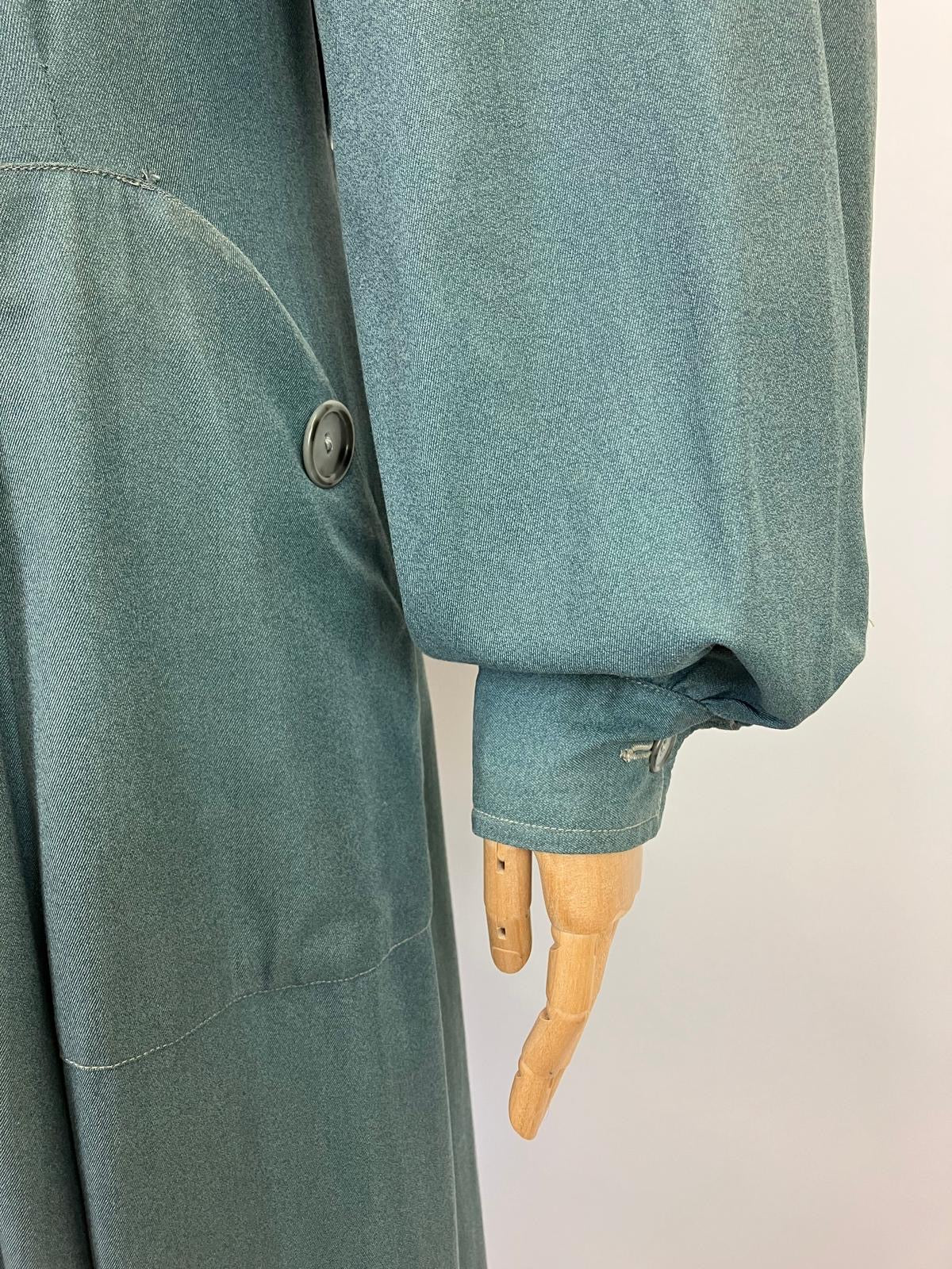 Original 1940’s RARE Amazing Hooded Rain Coat - in Airforce Blue
