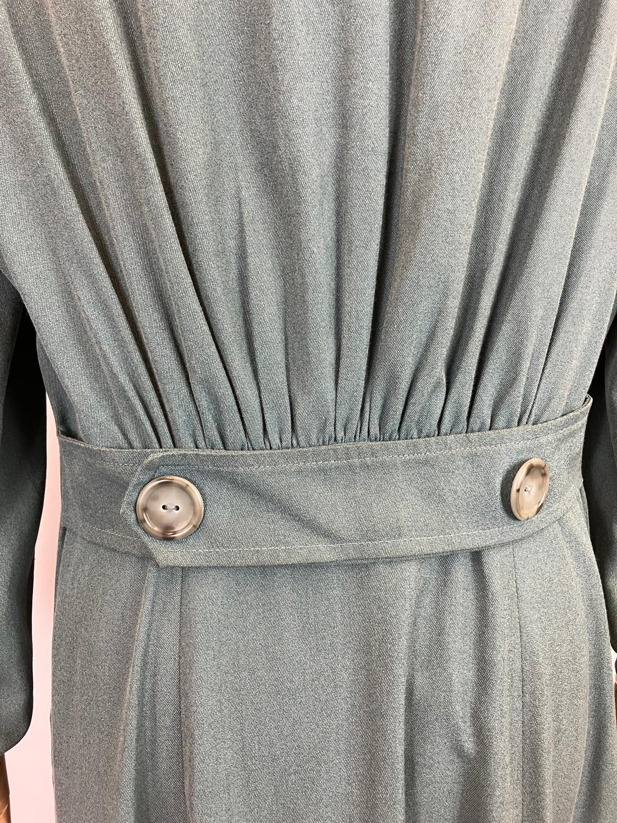 Original 1940’s RARE Amazing Hooded Rain Coat - in Airforce Blue