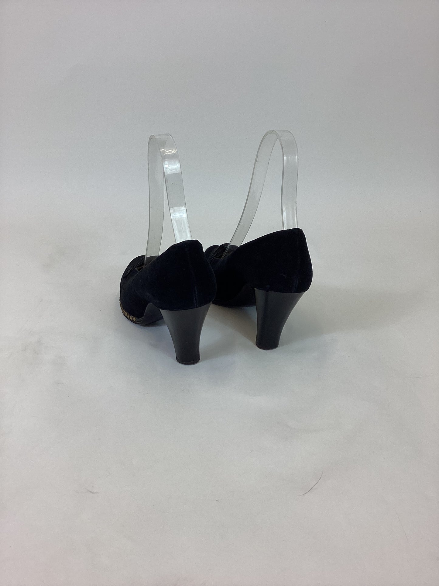 Original 1940’s Fabulous Suede Studded Shoes - Black