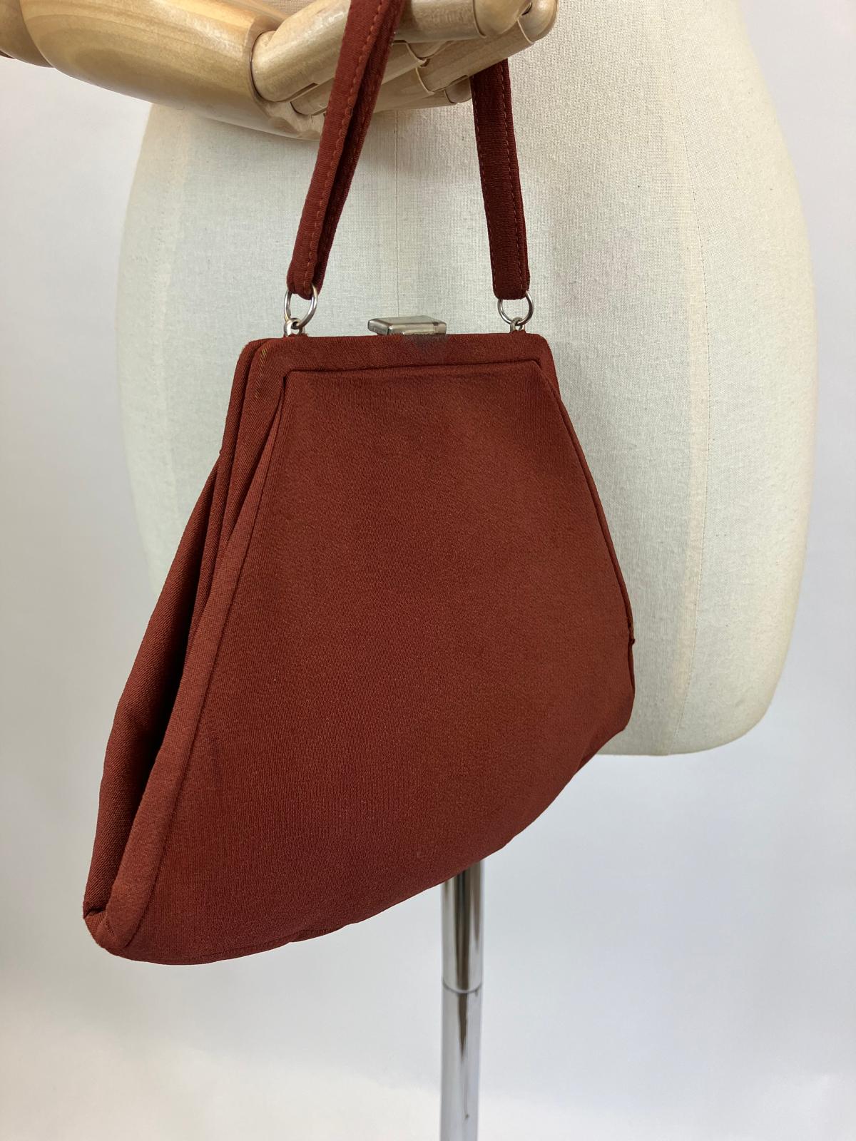 Original Gorgeous 1930’s/40’s Fabric Evening bag - in Cinnamon