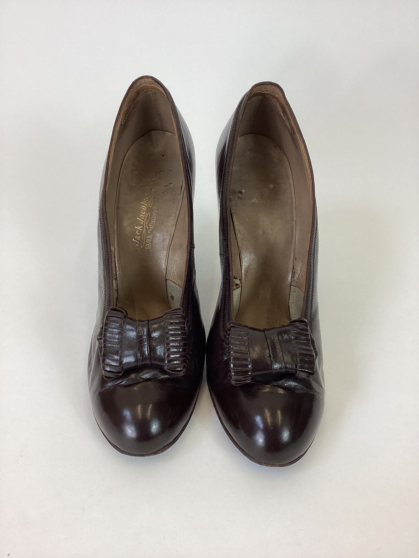 Original 30's / 40's Spectacular High heeled shoes - Rich Brown