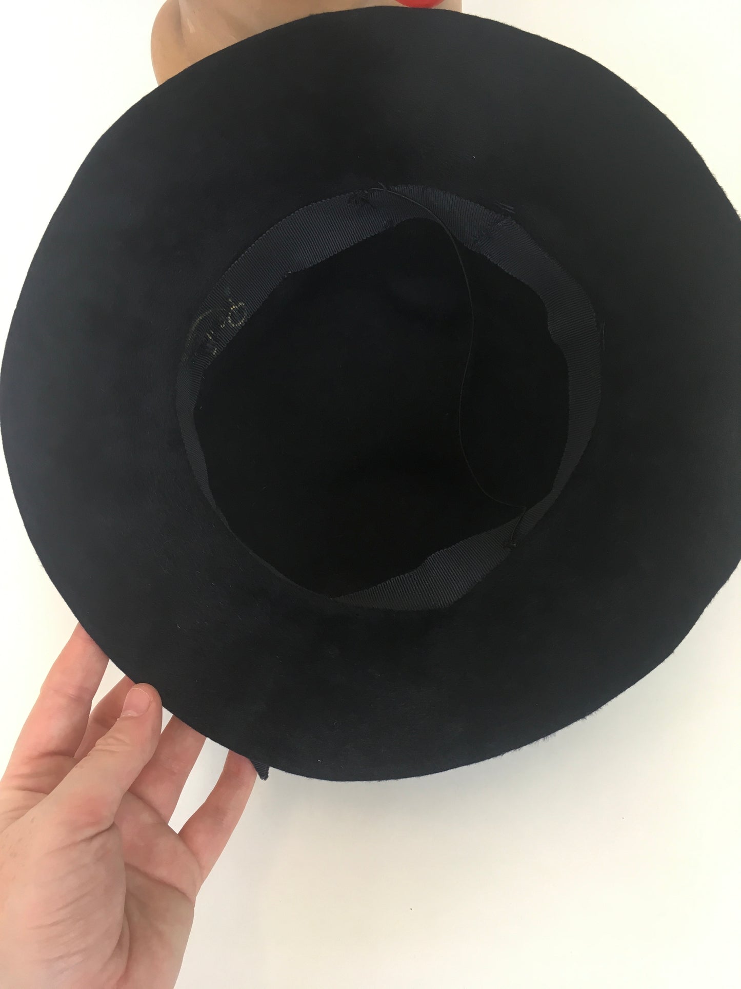 Original Edwardian Sensational Hat with Bow Adornment - In A Rich Blue Plume Velvet