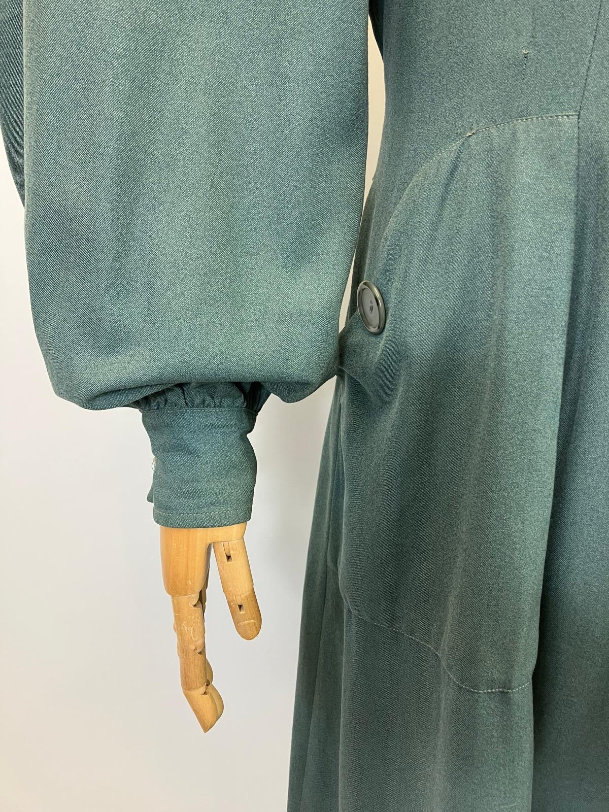 Original 1940’s RARE Amazing Hooded Rain Coat - in Airforce Blue