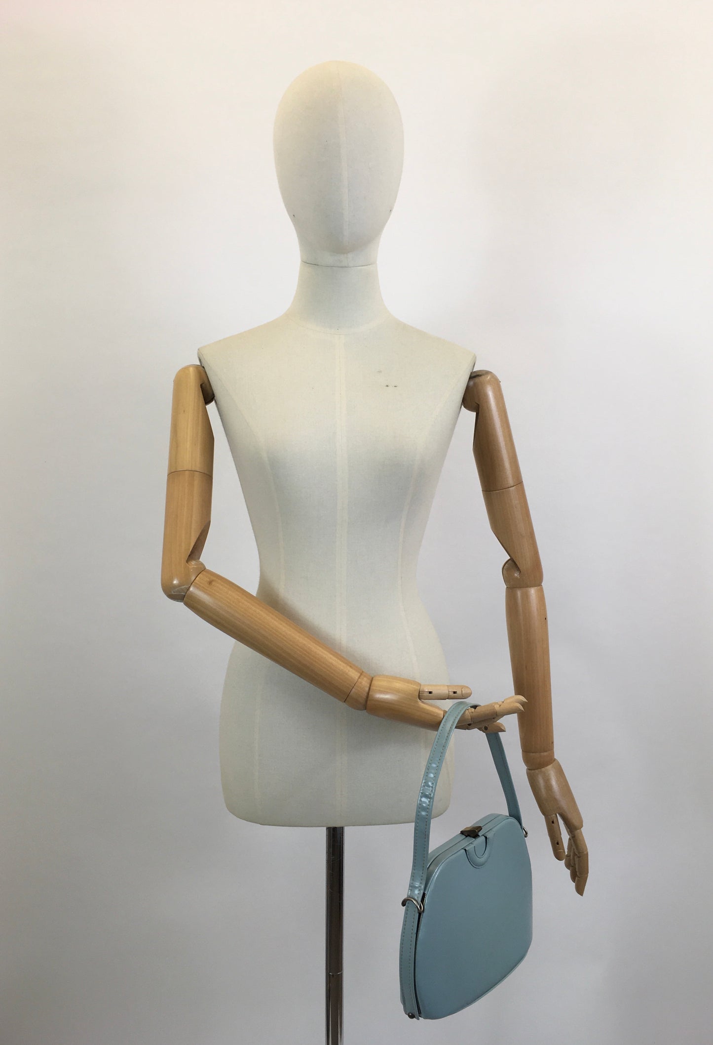 Original 1950's Single Handled Handbag - in palest of blues.