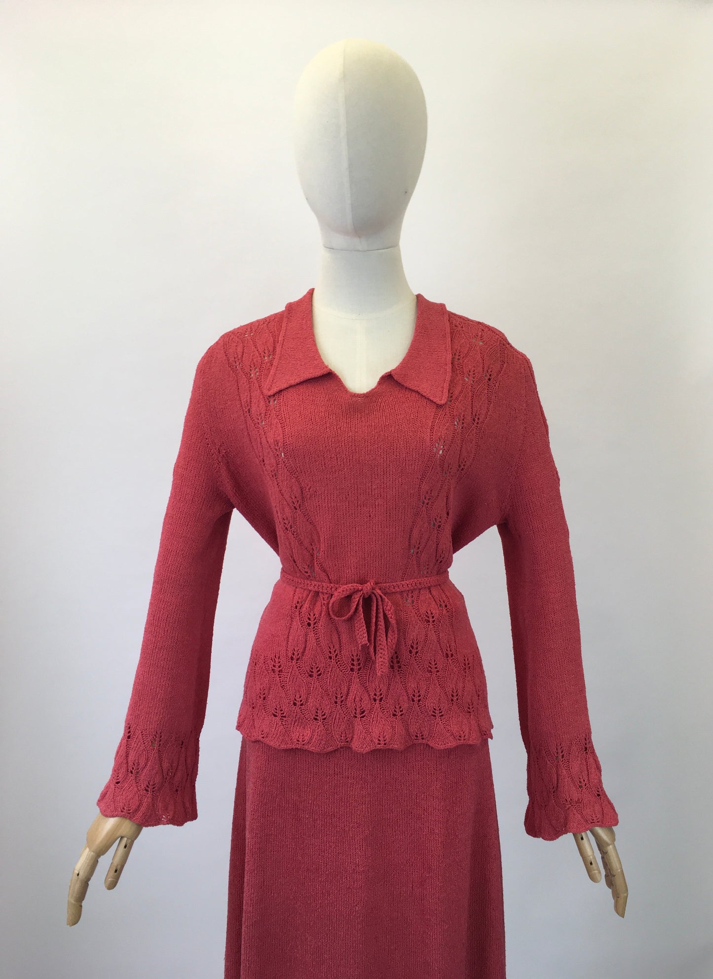 Original late 30's 3pc Knit Set - in Gorgeous Salmon