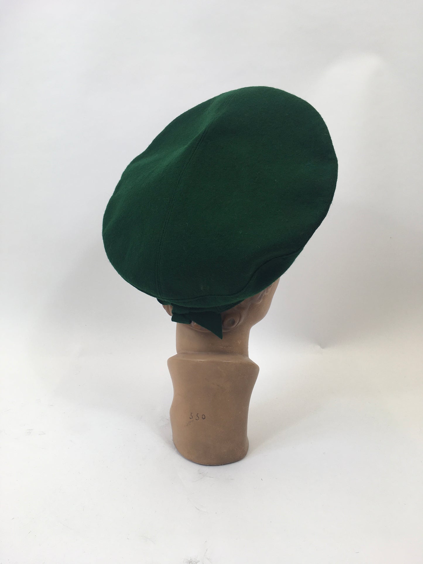 Original 1940’s Fabulous Halo Hat in Forest Green