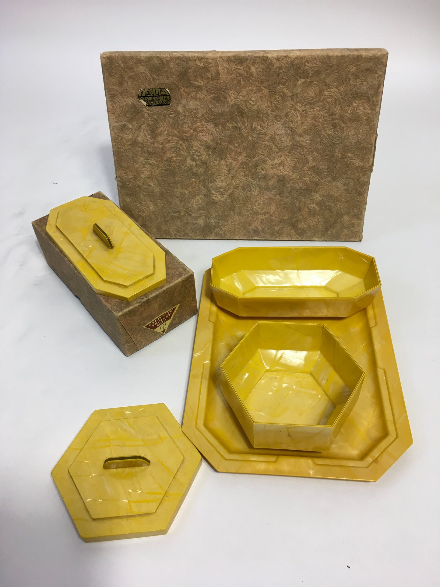 Original Xylonite Dressing Table Set - in Sunshine Yellow