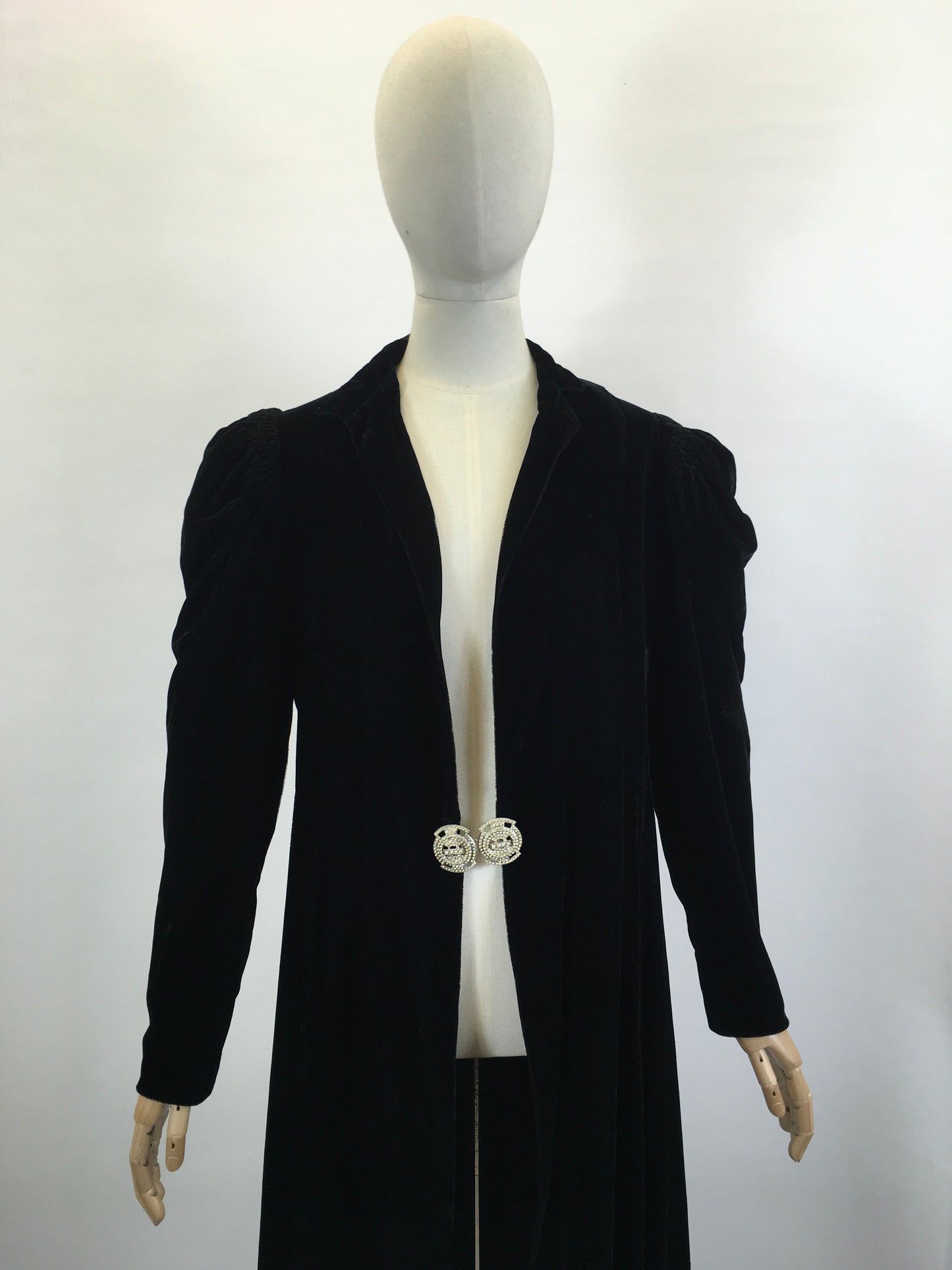 Original 1920’s Beautiful Velvet Opera Coat in Black