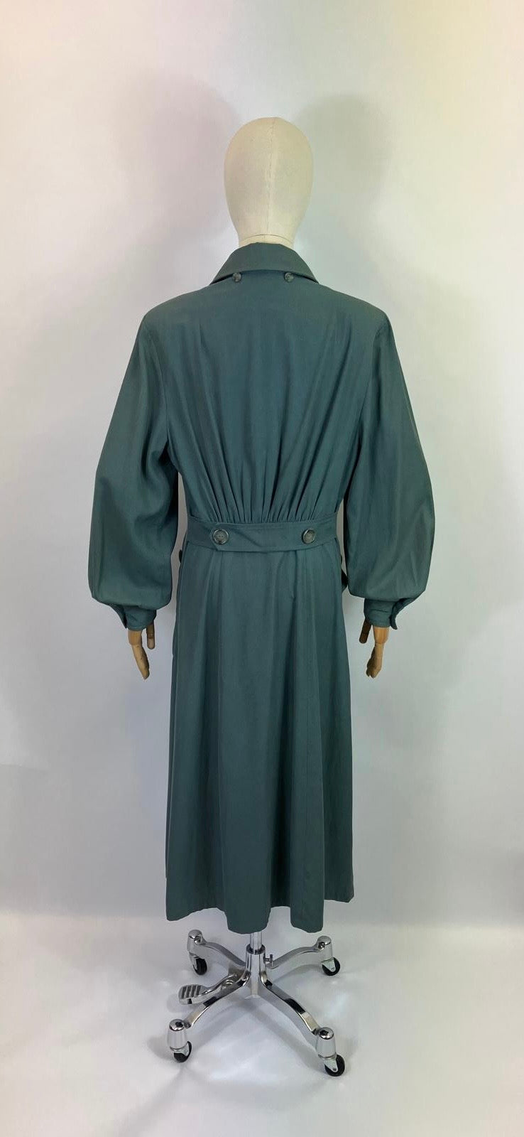 Original 1940’s RARE Amazing Hooded Rain Coat - in Airforce Blue