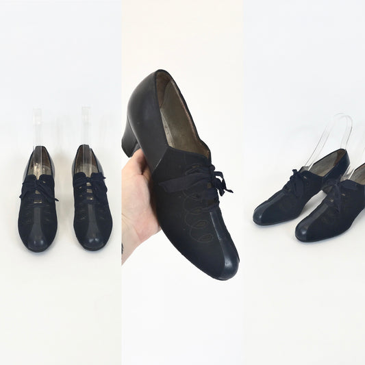 Original CC41 40’s Spectacular Lace up Shoes - Navy Suede & Leather