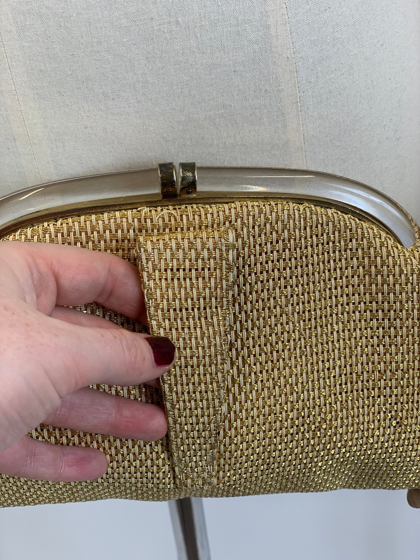Original late 1940’s Weave Clutch Bag - Gold tones