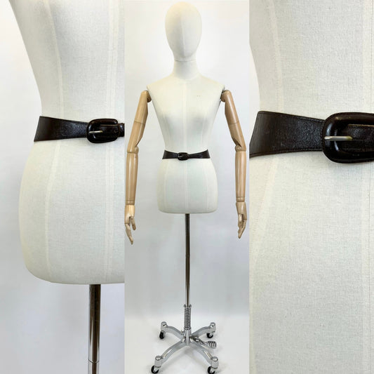 Original 1940’s Leather Belt - Dark Brown