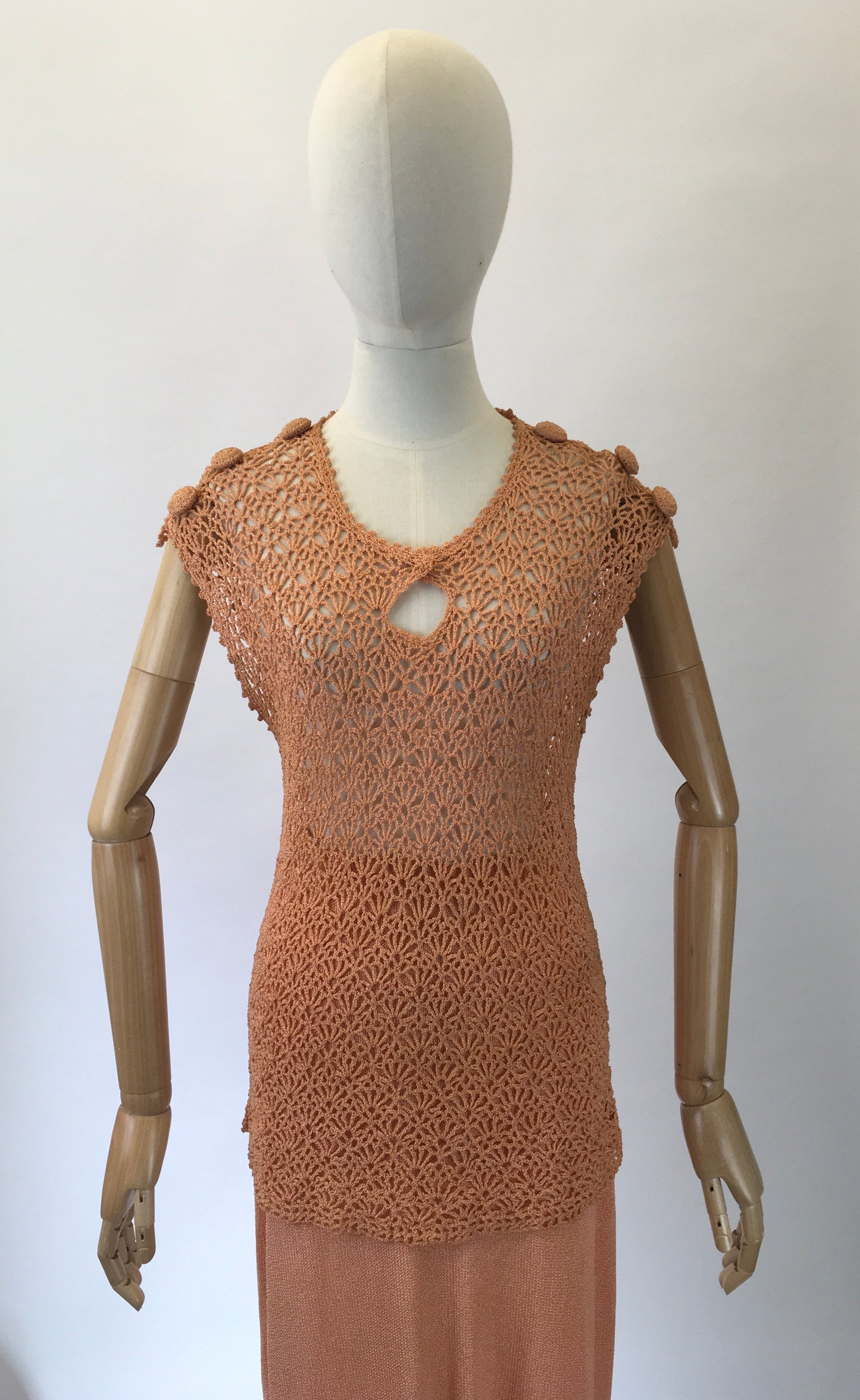 Original 1930s 2pc knit set - in beautiful coral colourway