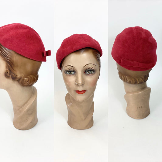 Original 50’s Fabulous shape hat - in Red