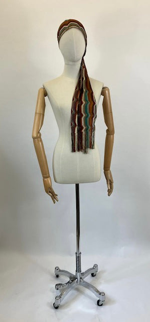 Original Fabulous 1930’s Silky Knit Scarf - Vibrant colours