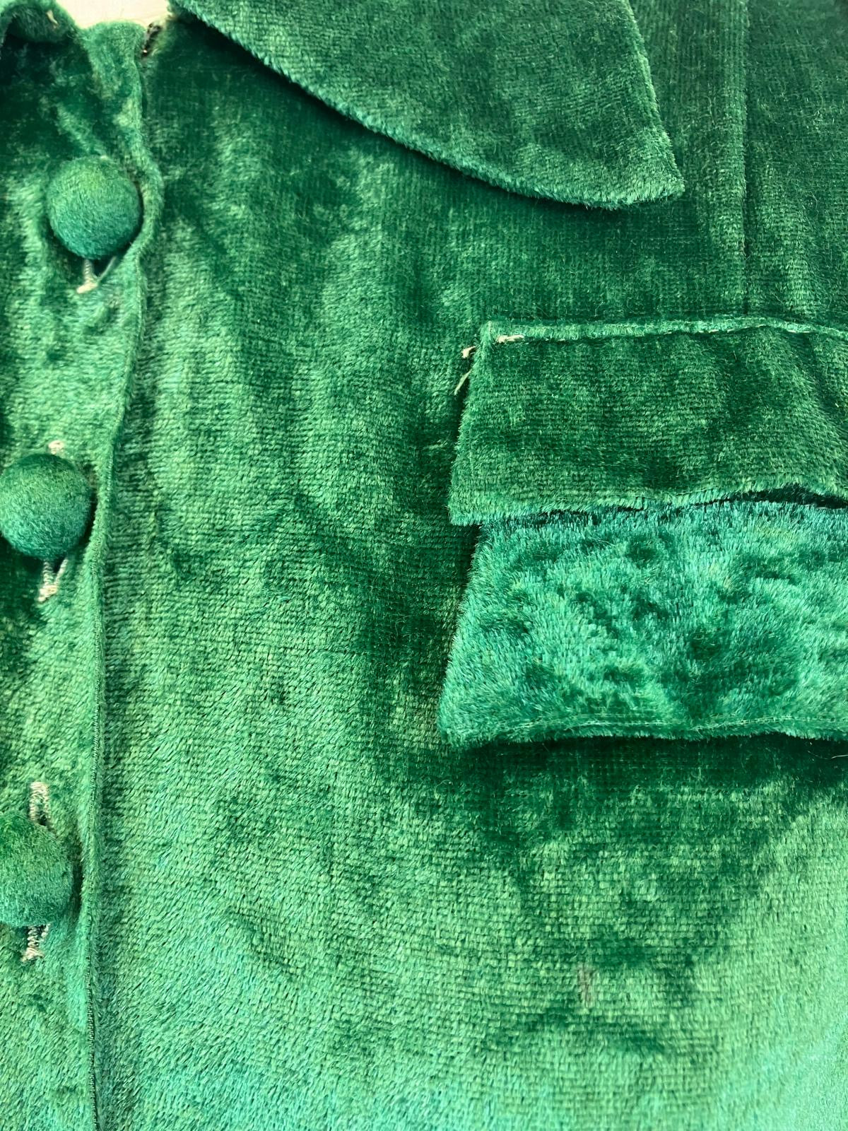 Original 1920's/30's Fabulous Silk Velvet Blouse - in Rich Green