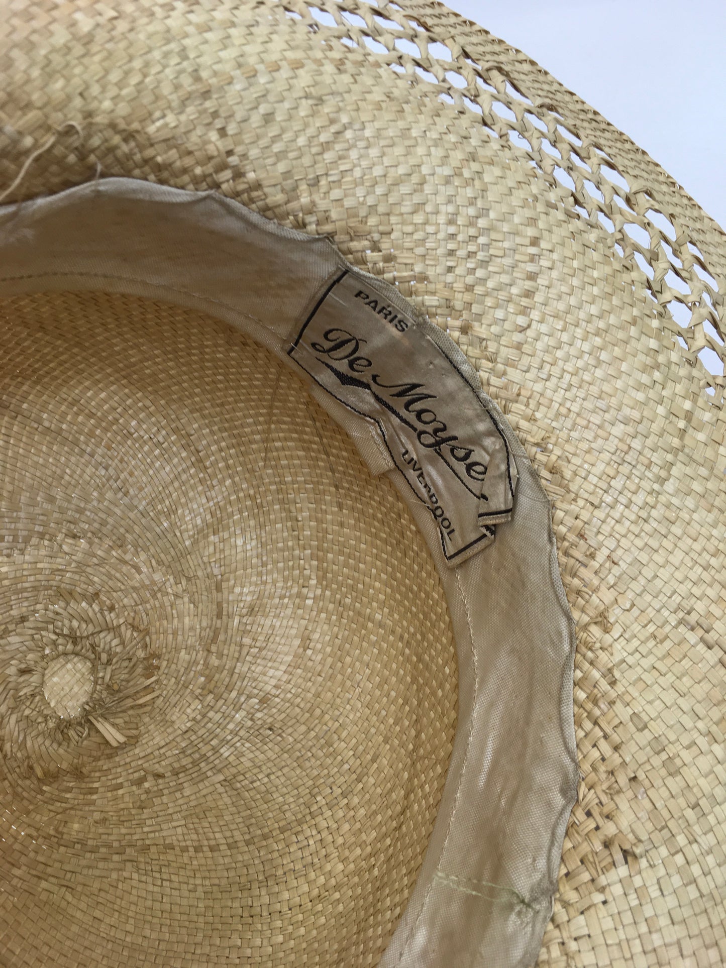 Original 1930’s Lovely Natural Straw Hat with Fretwork