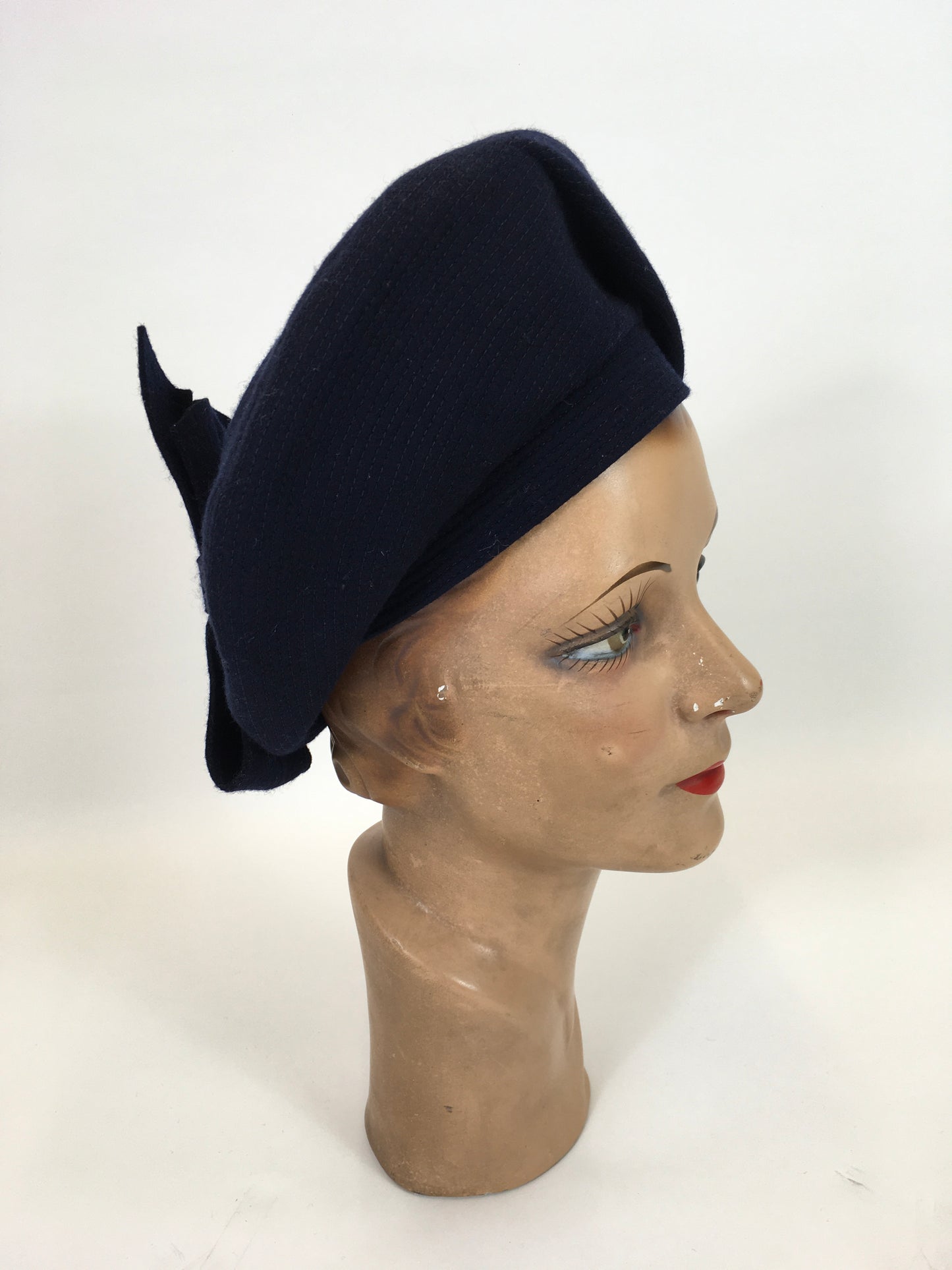 Original 40s Amazing Felt Halo Hat - Striking Navy colourway
