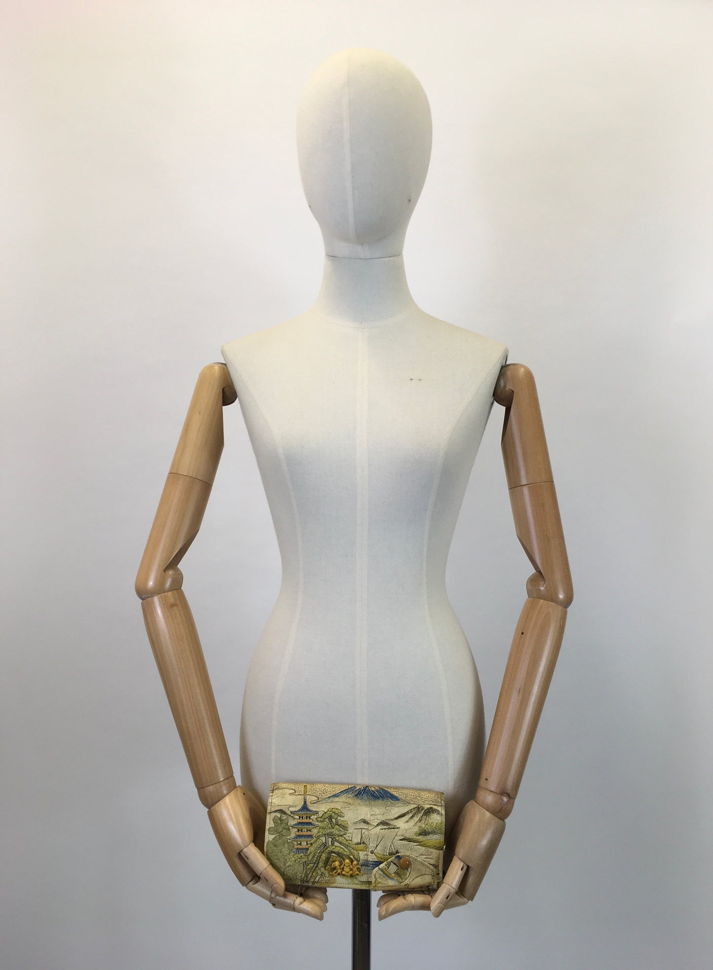 Original 1920’s / 1930’s Exquisite Tourist Clutch Handbag - With Celluloid Monkey Adornment