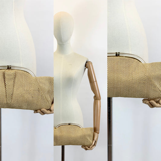 Original late 1940’s Weave Clutch Bag - Gold tones