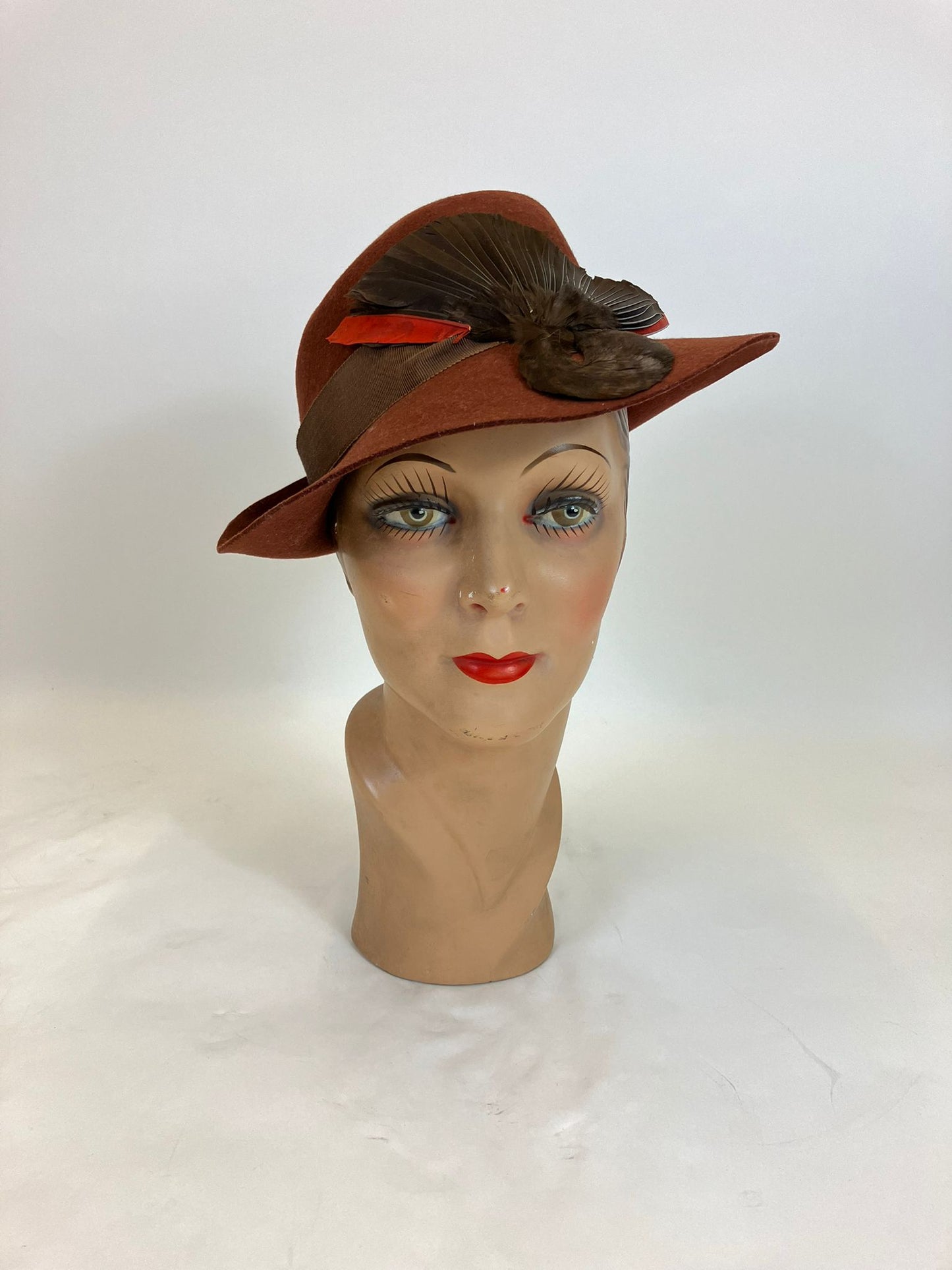 Original 1940's Fabulous Fedora - In burnt Cinnamon