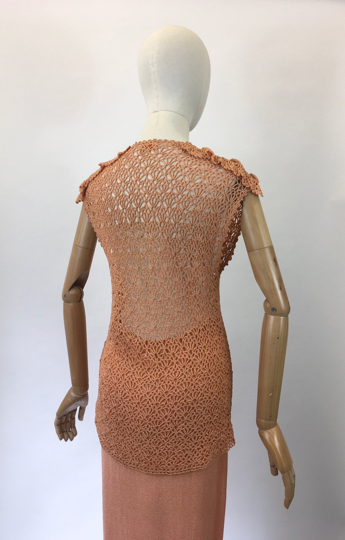 Original 1930s 2pc knit set - in beautiful coral colourway