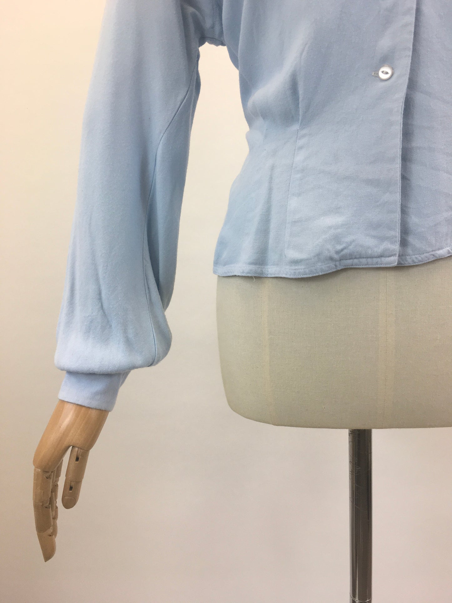 Original 1940's Long Sleeve Blouse - Cornflower Blue
