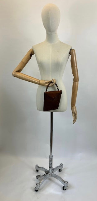 Original 1940’s Gorgeous Shaped contrast Leather/suede handbag - Brown