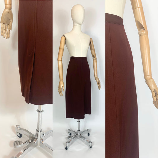 Original 1940’s Gorgeous Gaberdine skirt - in Cadbury Brown
