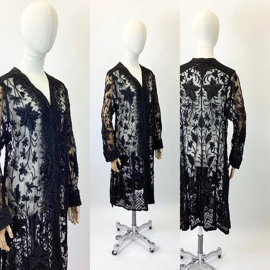 Original 1910’s Exquisite coat - Black Sheer Lace