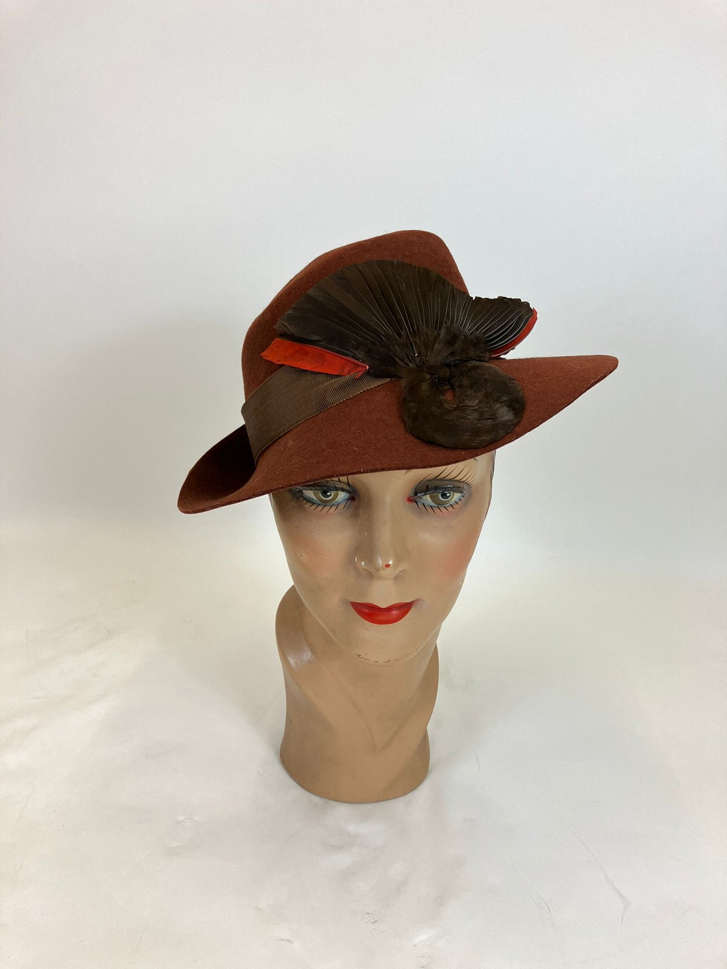 Original 1940's Fabulous Fedora - In burnt Cinnamon