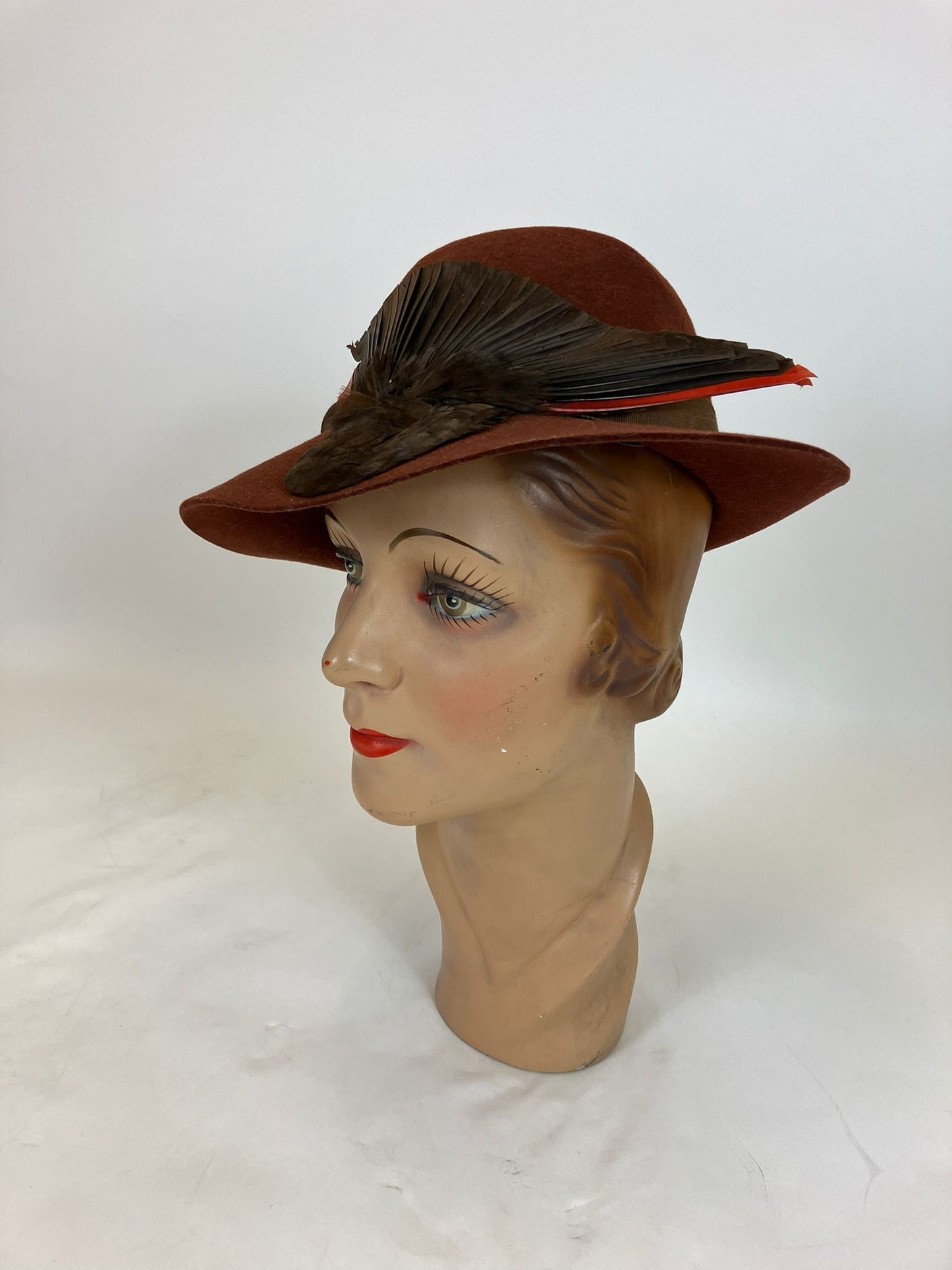 Original 1940's Fabulous Fedora - In burnt Cinnamon