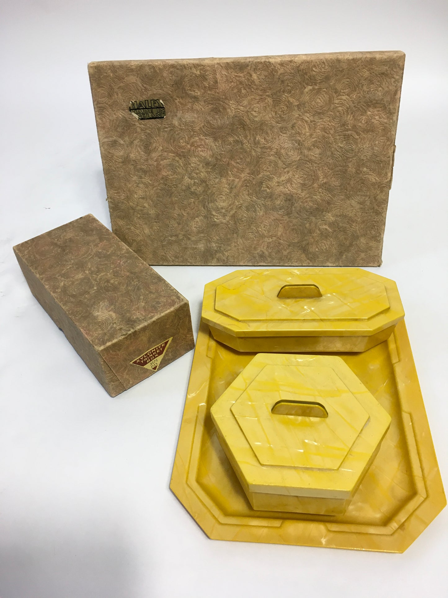 Original Xylonite Dressing Table Set - in Sunshine Yellow