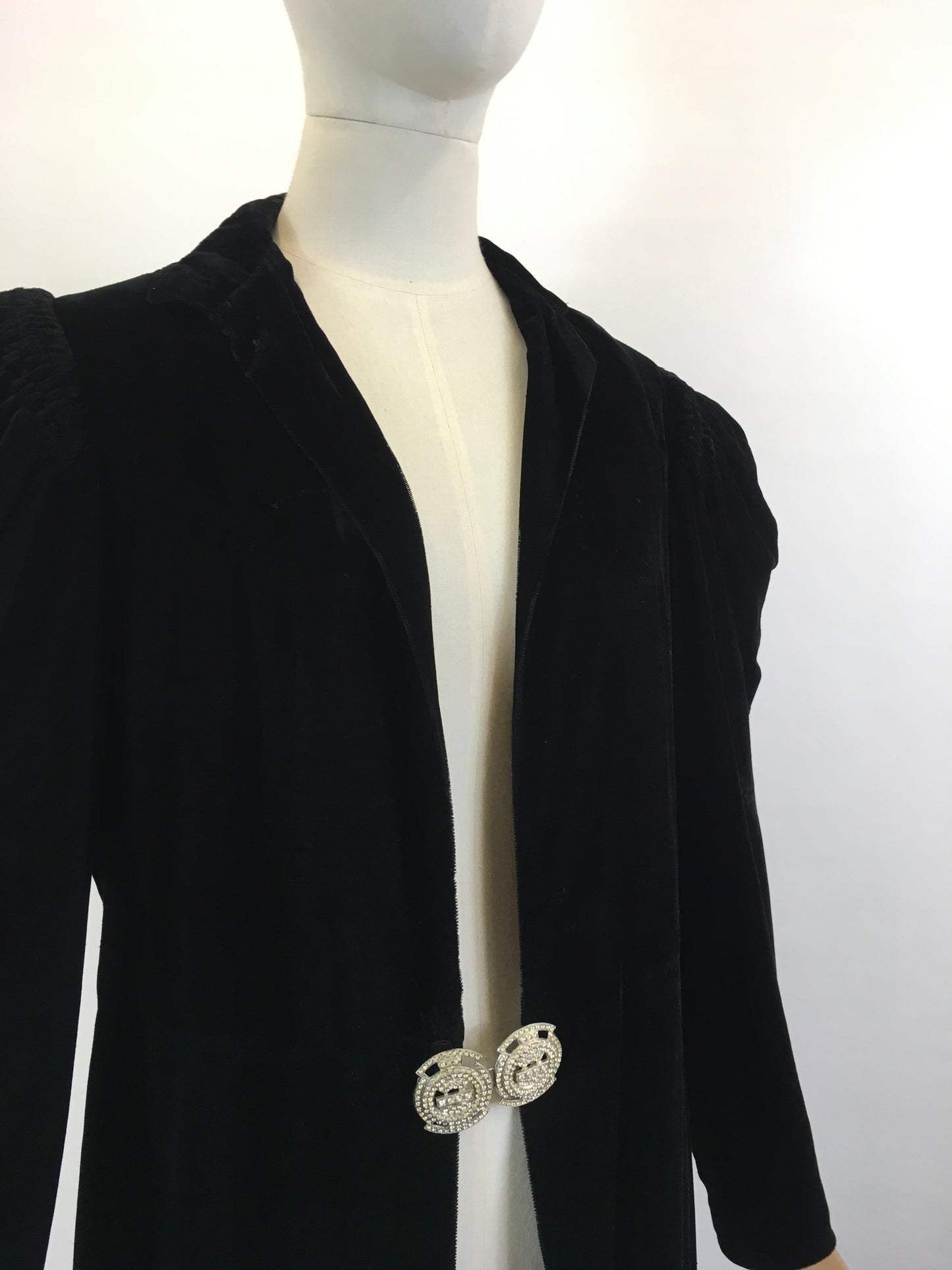 Original 1920’s Beautiful Velvet Opera Coat in Black