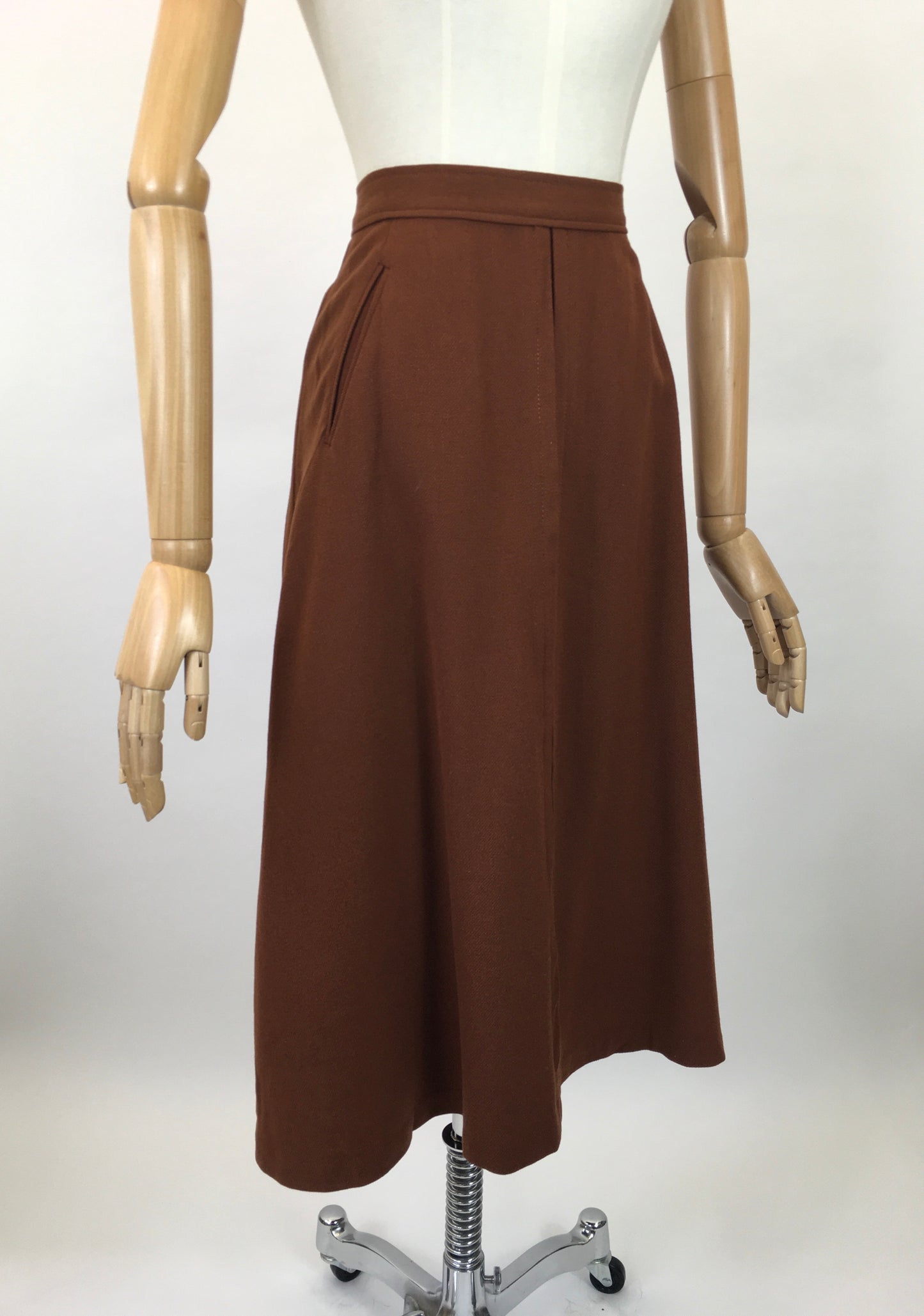 Original 40’s Woollen Skirt - in a warm Chestnut Brown