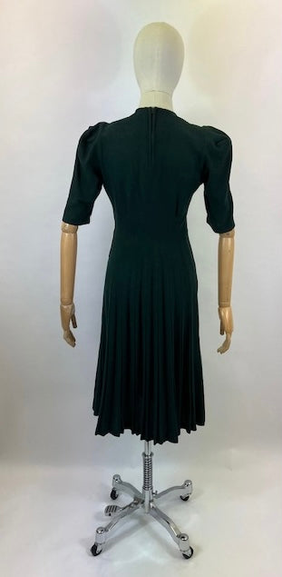 Original spectacular 2pc Dress & Jacket set - in Forest green