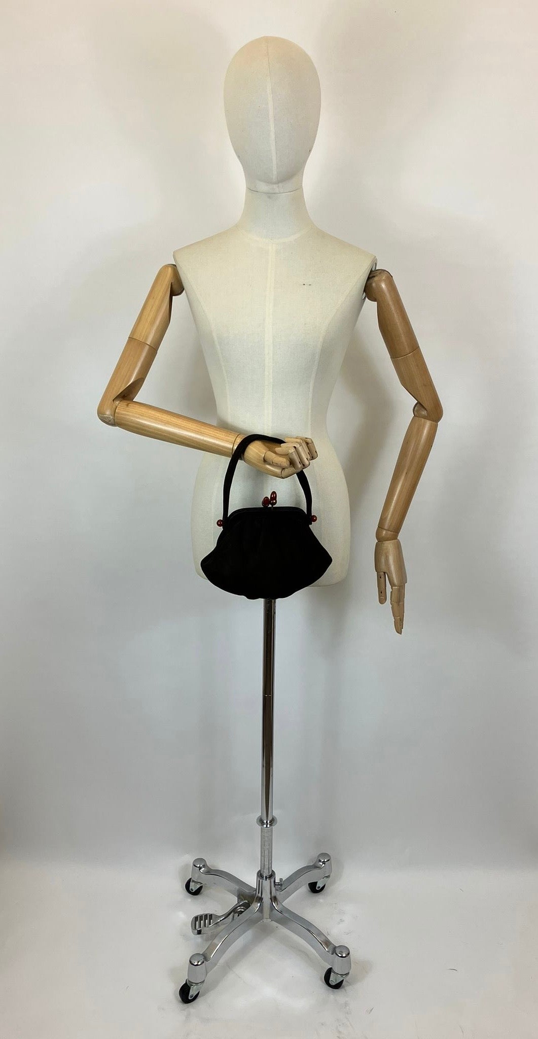 Original 1940’s Single handle Suede Handbag - Rich Dark Brown