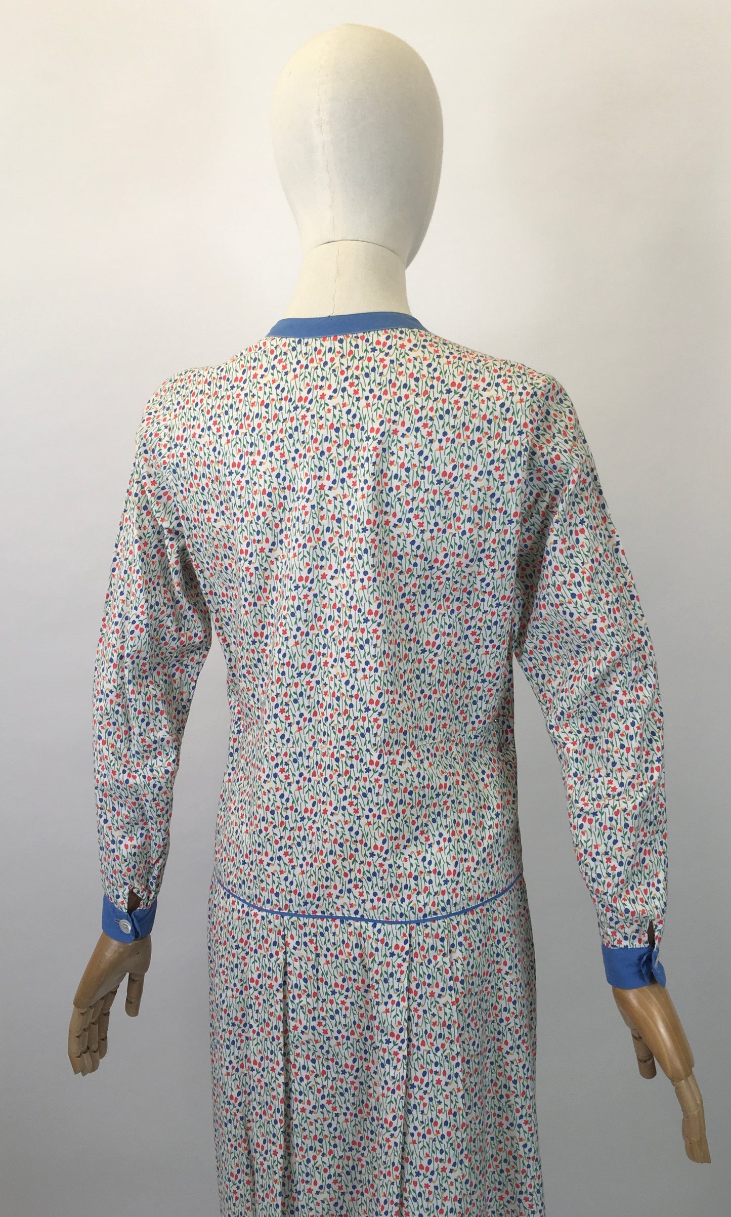 Original 1930’s Darling Floral Day Dress - In a Meadow Print with Greens, Blues, Yellows & Orange.