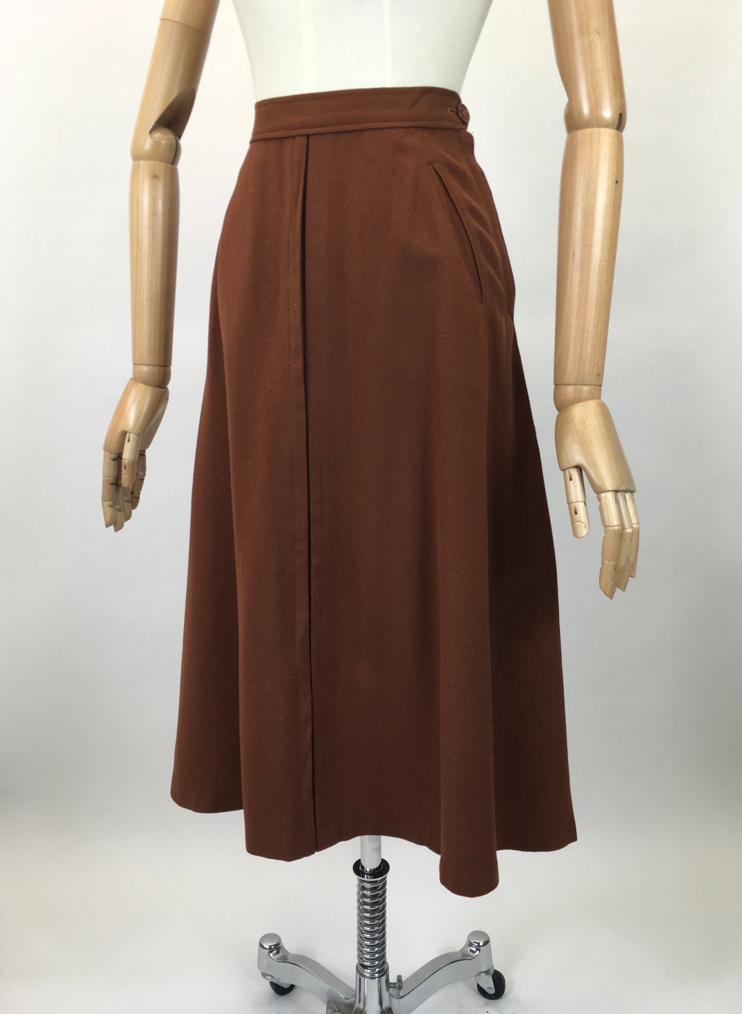 Original 40’s Woollen Skirt - in a warm Chestnut Brown