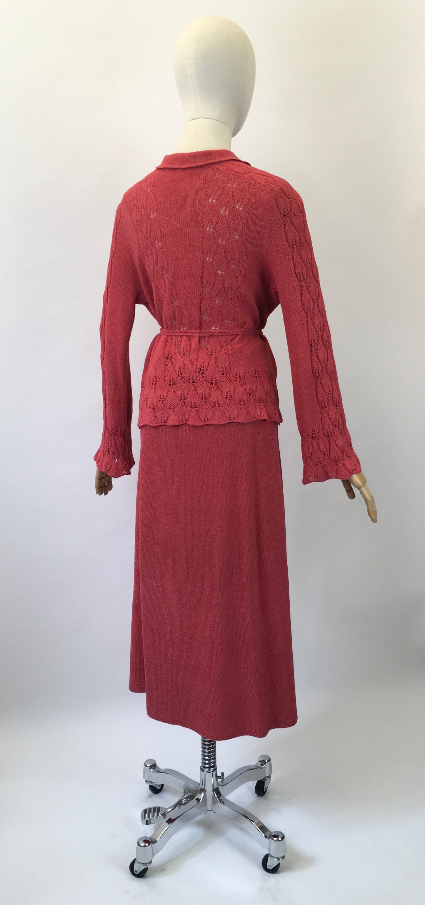 Original late 30's 3pc Knit Set - in Gorgeous Salmon